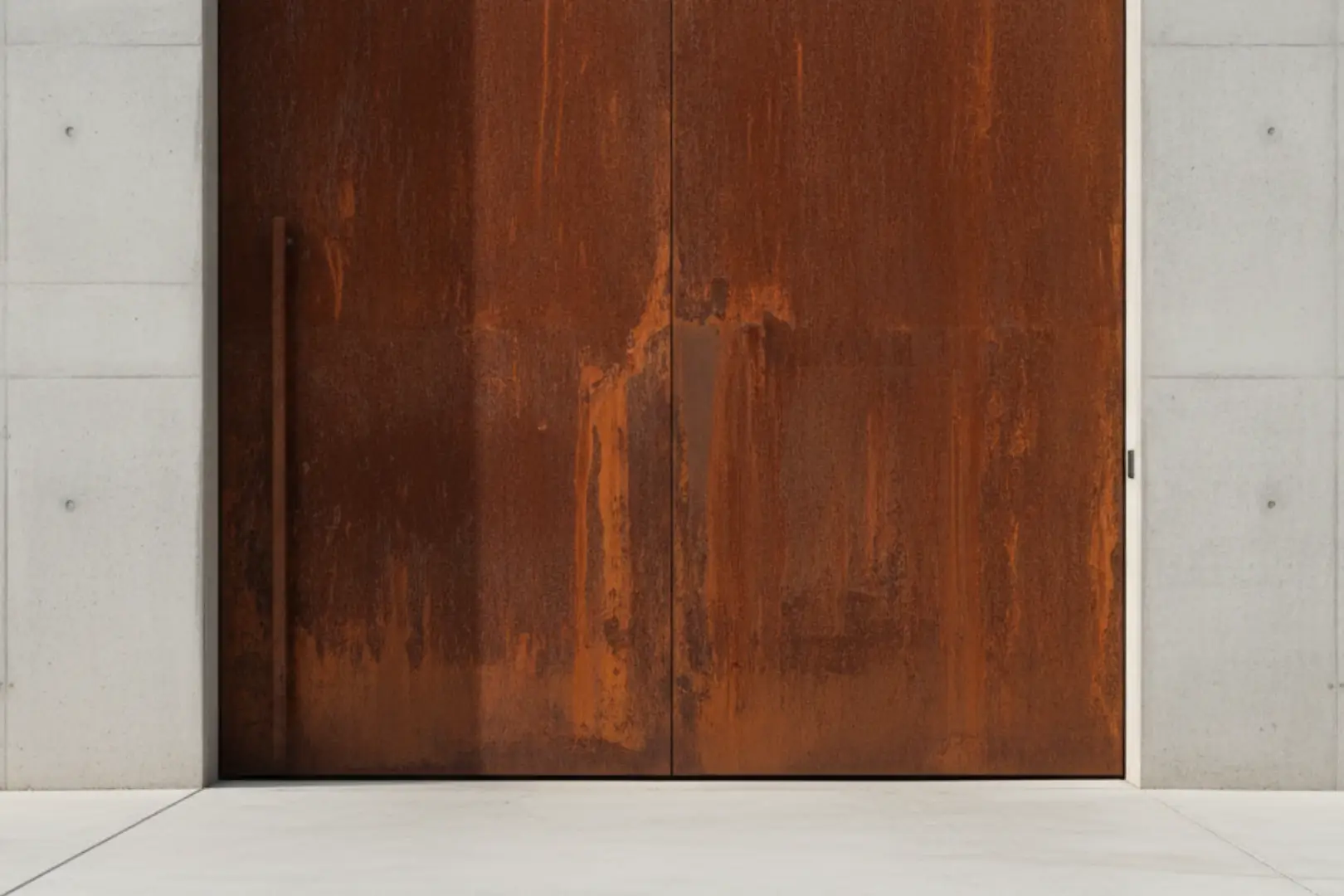 Corten steel industrial elegance custom door