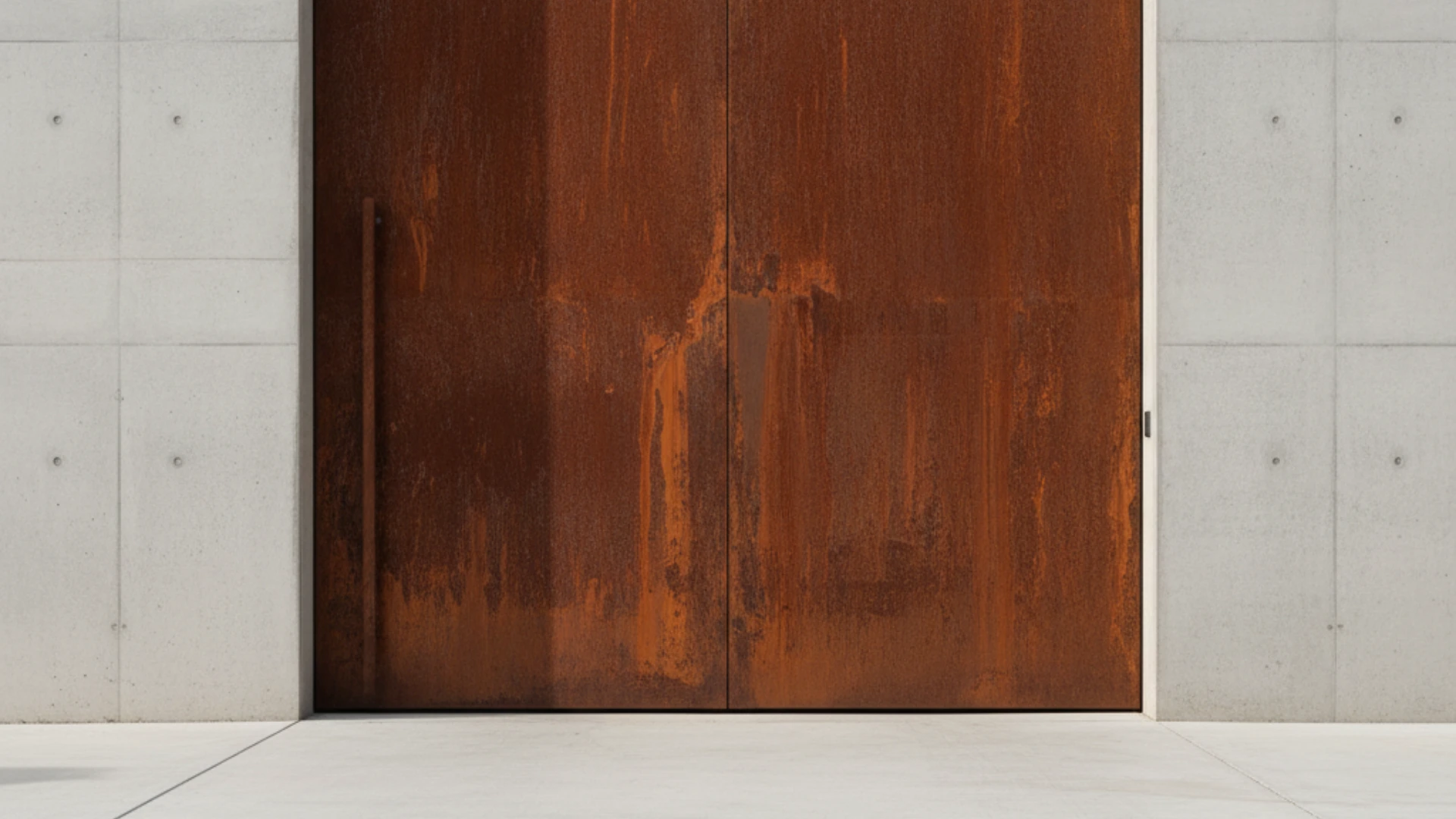 Industrial Elegance: Copper, Bronze, and Corten Steel Custom Doors 1 Corten steel industrial elegance custom door