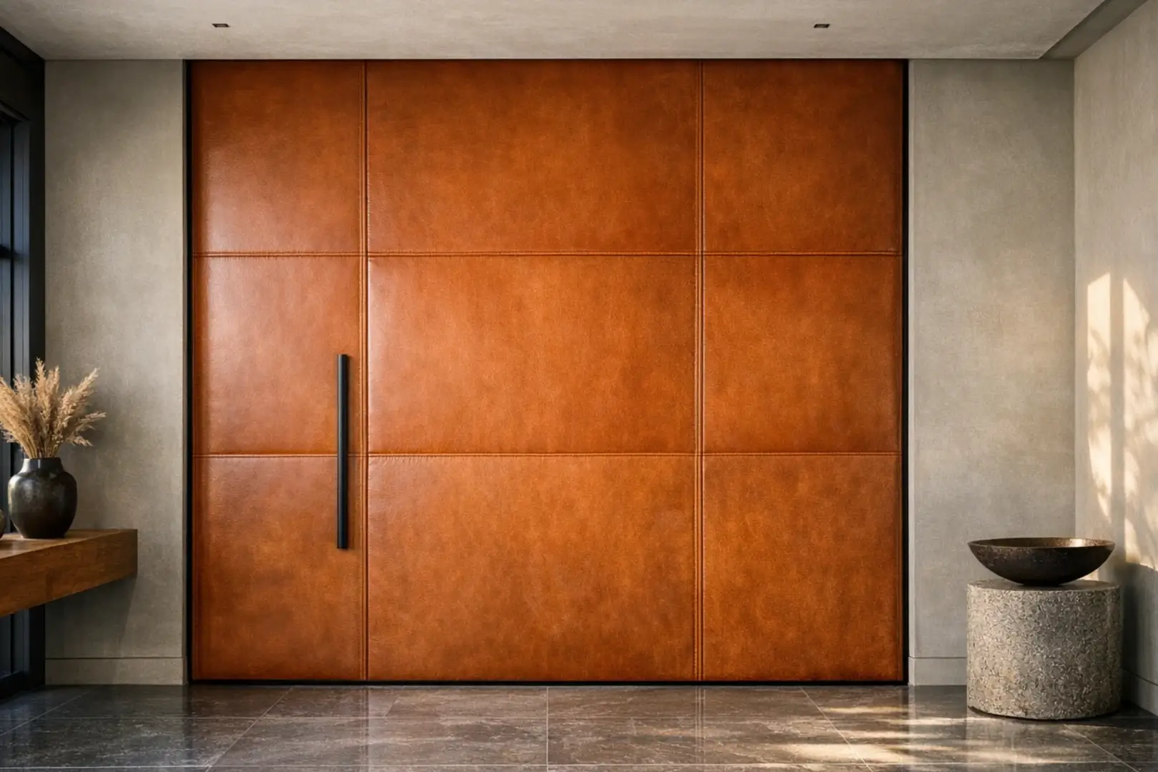 bespoke Italian leather door design process